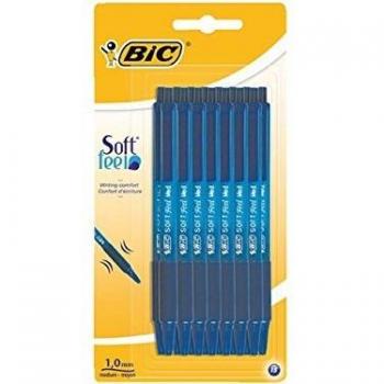 BIC Click Grip Soft Feel Kugelschreiber, 1,0 mm, blau, 15 Stück