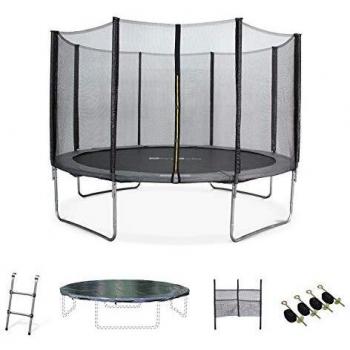 Trampolino 370 cm “Sweeek” con Pacchetto Accessori – Grigio