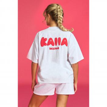 Kaiia Design Oversized Top Light Grey Marl And Red UK 14