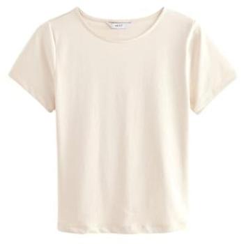 Cream Velvet Soft‑Touch Slinky T‑Shirt