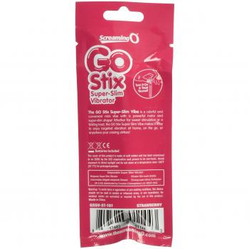 Go Stix Erdbeerfarben Disposable Bullet Vibrator von The Screaming O