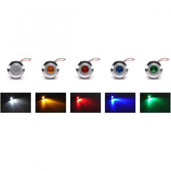 Bouton lumineux orange 12 V, 14 mm – deux voyants