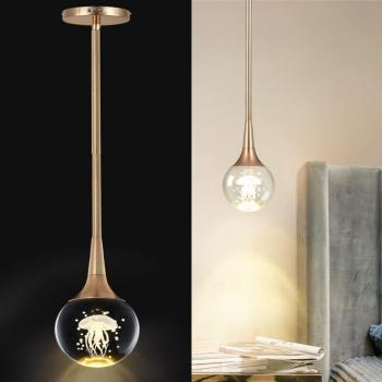 Modern Metal Rod Crystal Pendant