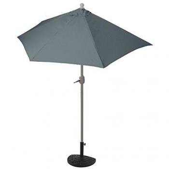 Parasol Parla‑Shade 50+ – 3 m de diamètre, Hémicycle, Aluminium anthracite, Pied robuste