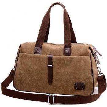 Bolso Lona Retro con Bolsillo Abierto