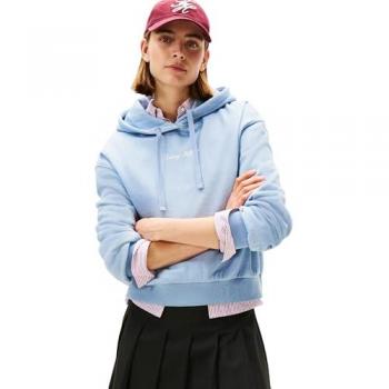 Capucha Tommy Hilfiger Classic Sudadera mujer, logo engomado y tonos azules