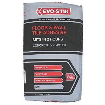 Evo-Stik Floor & Wall Tile Adhesive Fast Set For Wood, Concrete & Plaster 20kg