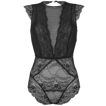 LASCANA Dessous Body mit Spitze Schwarz Gr. 34