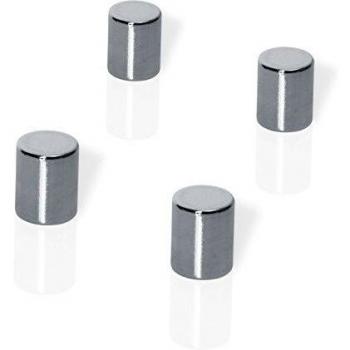 Be!Board B3102 Glas-Magnetzylinder – Silber, 4 Stück, Ø 8 × 10 mm