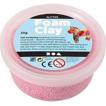 Foam Clay rosso chiaro glitterato, 35g