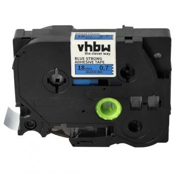 Brother PT Printer 8x18mm Label Tape – Black/Blue, Extra Tough & Laminated