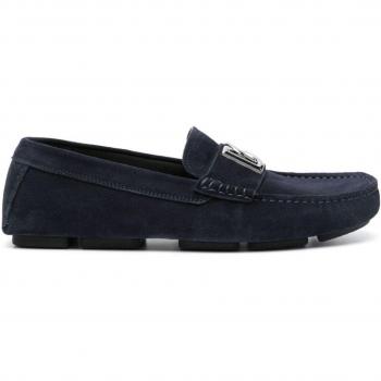 Mocassino in pelle scamosciata blu Dolce&Gabbana uomo taglia 43