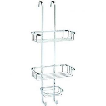 Rust-Free Hook Over 3 Tier Basket Caddy Silver