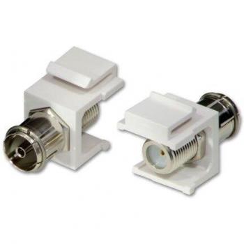 Lindy 2-Pack: Coax to F-Type Female Keystone Adapters (60522)