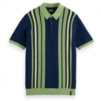 Scotch & Soda Polo blu regolare a maniche corte