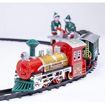 Animated Christmas Train Set with Elves
