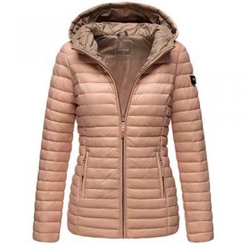 MARIKOO Damen Steppjacke Asraa mit Kapuze und Reißverschluss