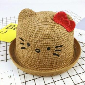 Sombrero Infantil de Paja con Orejas de Gato