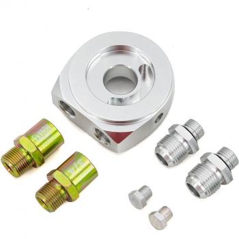 Oil Cooler Sandwich Adapter with 2 AN10 Hose Ends and 3/4-16UNF & M20X1.5