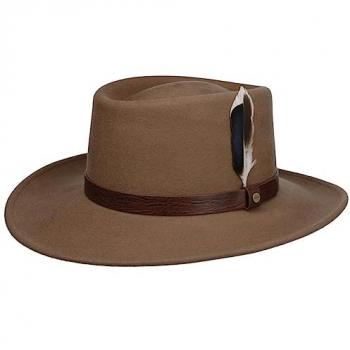 Water-Resistant Beige Petersham Gambler Wool Hat
