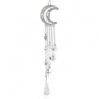 Women’s Beaded Moon Hairpin with Tassels