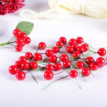 Artificial Red Holly Berry Holiday Garland Wreath Bundle (50/100 pcs)