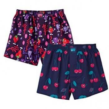 Lousy Livin Boxershorts „Cherry & Berry“ – 2er-Pack, Herren, lila, 100 % Baumwolle, Gr. L