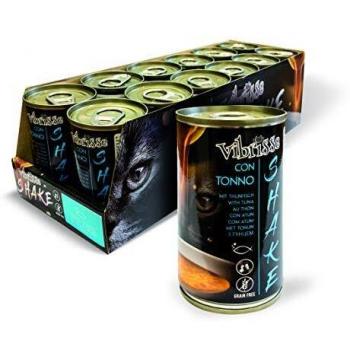 Croci Vibrisse Shake Cibo umido per gatti con tonno, Cibo complementare idratante, 12x 135gr