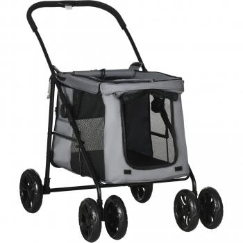 PawHut Foldable Pet Stroller with EVA Wheels