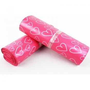 50Pcs Pink Heart Pattern Self-Seal Adhesive Mailer Bags