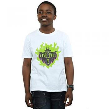 Disney Boys’ 7‑8 Yrs. White Maleficent Long Live T‑shirt