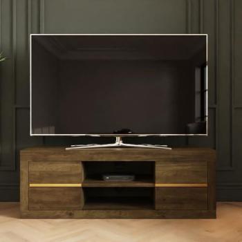 Knotty Oak Astley Media Unit, 4-Drawer Design