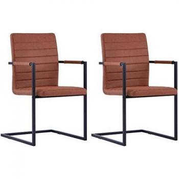 Sillas de comedor cantilever 2 unidades cuero sintético