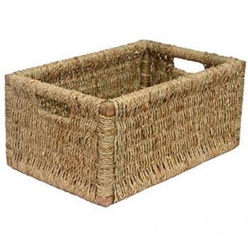 Panier de rangement en jonc de mer surdimensionné