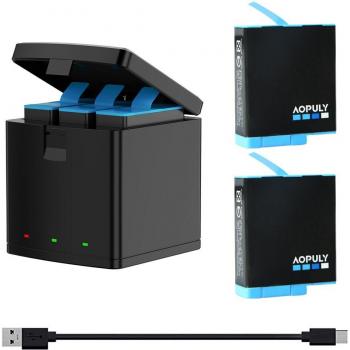 GoPro Hero 9 10 3-Way Battery Charger and Rechargeable Case