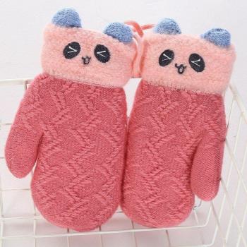 Kids Winter Mittens with Strawberry and Pineapple Design