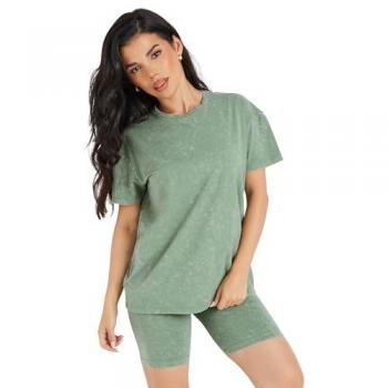 T‑shirt & short vert 10 P acid wash PixieGirl Petite Edition