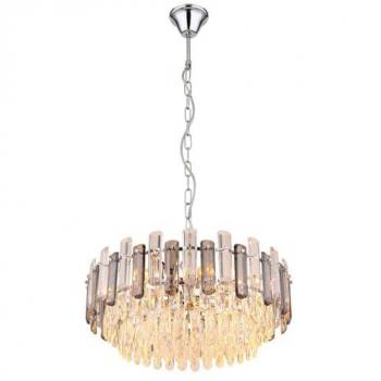 Lampe à Suspension Chic 12 Flammes Cristaux