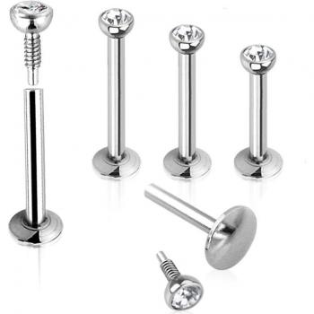 Tragus de plata con rosca interna 16G