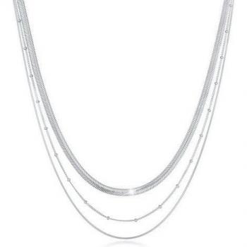 Elli Premium 3-reihige Kugelkette aus 925 Silber