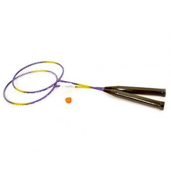 Duurzaam badmintonspeelset inclusief 2 rackets en zandvlieg, merk Out2Play o2p