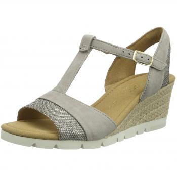 Gabor 42.841 T-Strap Sandalen für Damen, Grau