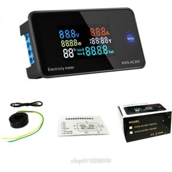 AC Voltage and Current Meter 50-300V 0-100A Digital Energy Monitor kWh D18 20