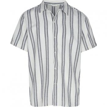 Knowledge Cotton Apparel Herren Hemd Box S/S Gestreift Blau XL