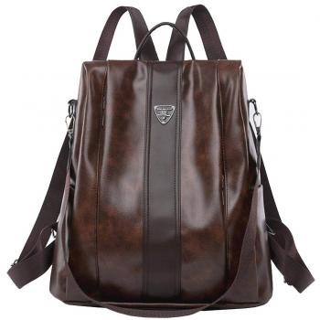 Mochila Antirrobo Cuero Marrón SPEEDEVE Mujer