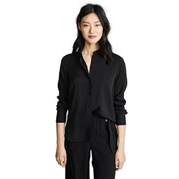 Camisa de Seda Slim Fit Negra Vince