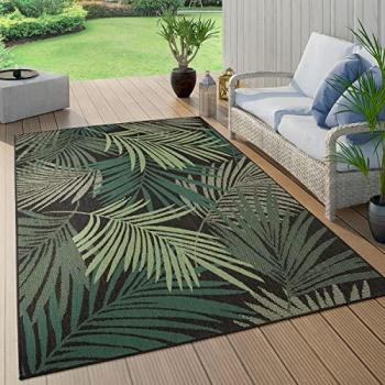 Tapis Fleuri Palmiers Vert Noir 200x290 cm