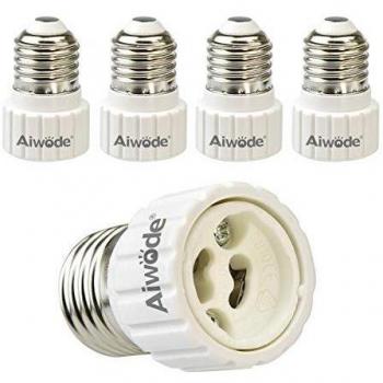 120° Heat‑Proof Medium Edison Screw to GU10 Socket Adapter Bundle