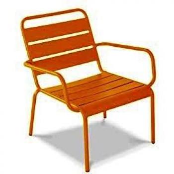 Fauteuil de Jardin Bas Relaxation en Acier de Couleur Jaune