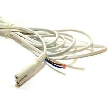 Power Cord C7 Figure 8 Fig of 8 Lead to Bare End Cable White